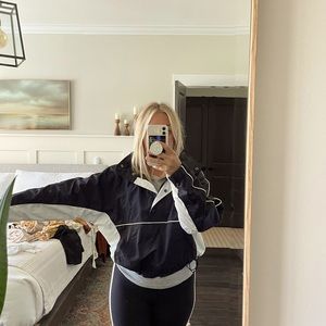 Lined, cropped windbreaker